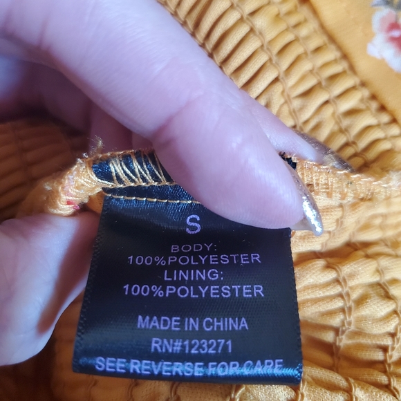 Yellow Floral Cut-Out Tiered Mini Sundress - Picture 13 of 14